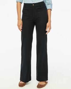 NWT J.Crew Factory Lizzie High-Rise Patch Pocket Wide-Leg Pant Black 25 Petite